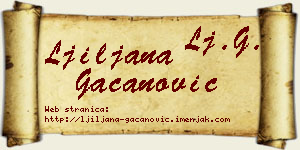 Ljiljana Gačanović vizit kartica